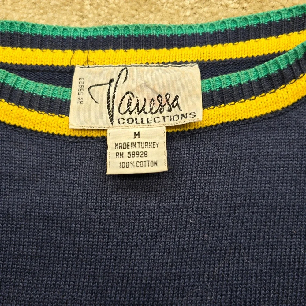 Nautica Mens Navy Blue Nautical Sweater Anchor Life Preserver Flags Size L‎ - Picture 9 of 10